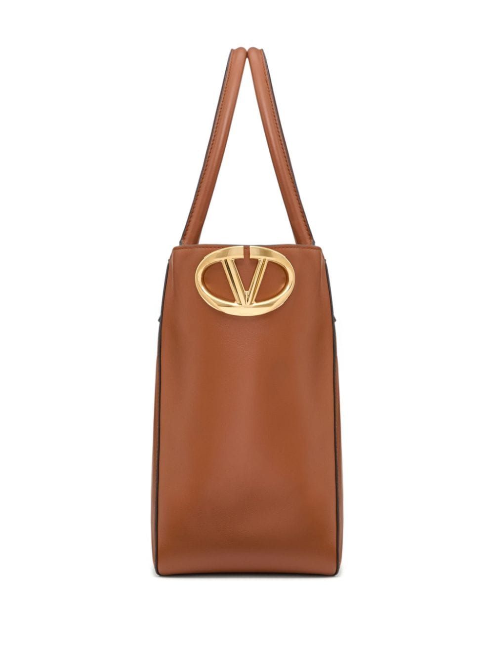 VALENTINO Elegant Mini Tobacco Leather Tote