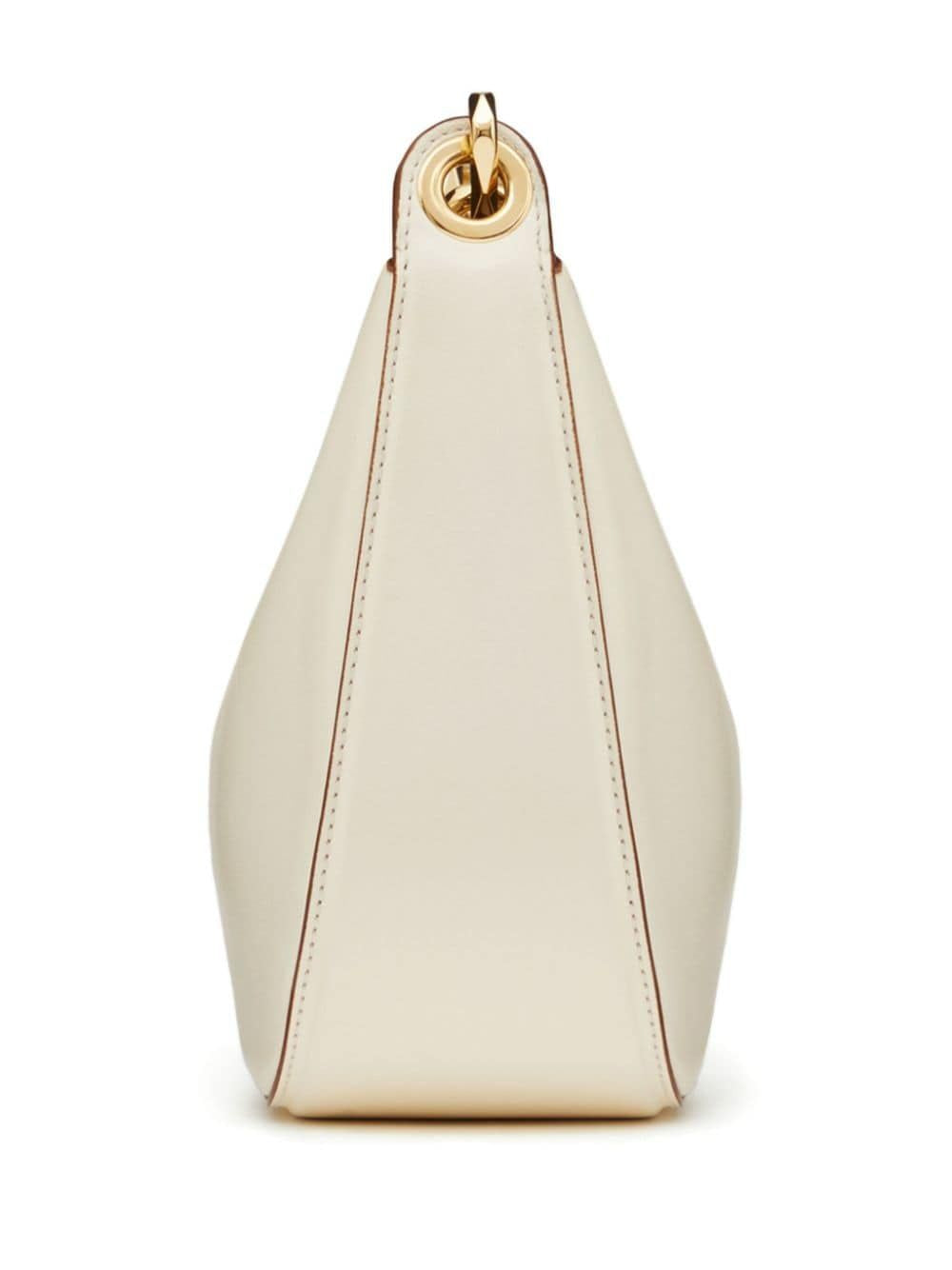 VALENTINO Mini Moon Ivory Leather Hobo Handbag