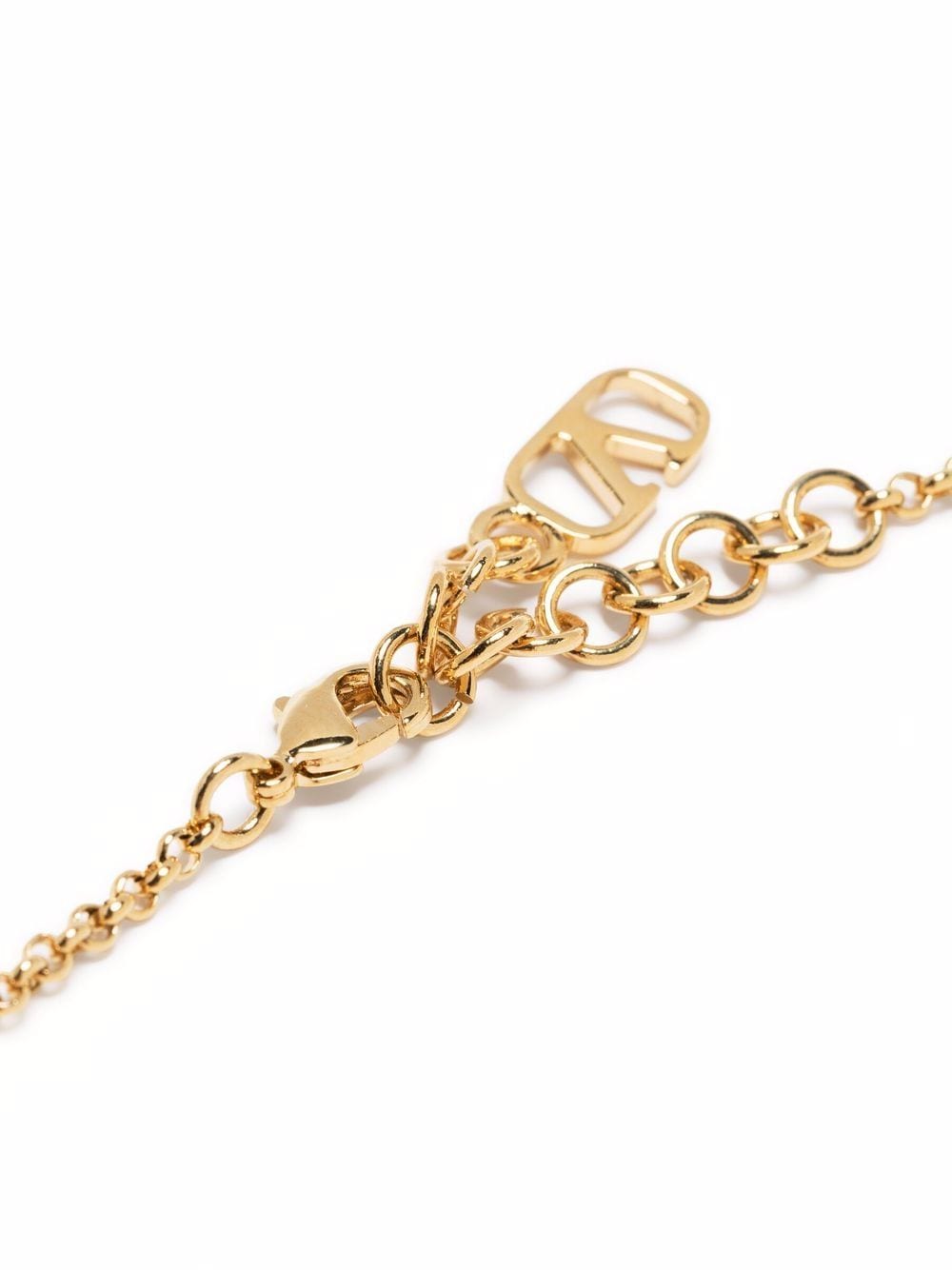 VALENTINO GARAVANI Golden VLogo Crystal Charm Bracelet