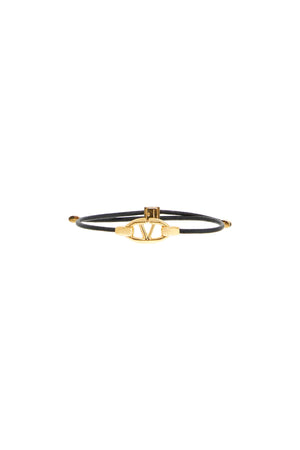 VALENTINO GARAVANI Adjustable Leather Bold Vlogo Bracelet