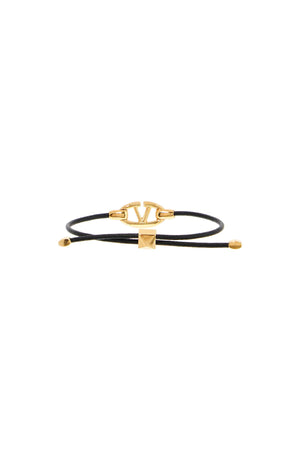 VALENTINO GARAVANI Adjustable Leather Bold Vlogo Bracelet