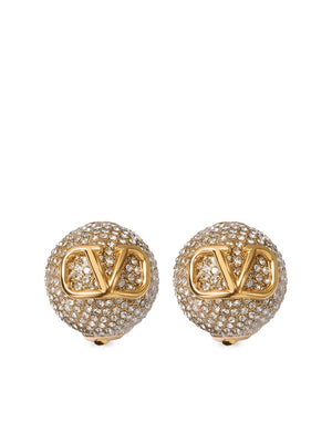 VALENTINO GARAVANI Elegant Signature Crystal Logo Earrings