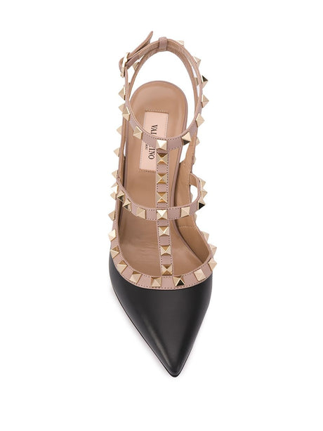 VALENTINO GARAVANI Elegant Studded Leather Pumps with Pointed Toe