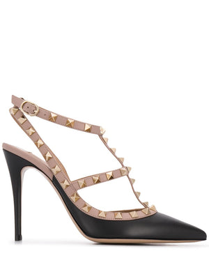 VALENTINO GARAVANI Elegant Studded Leather Pumps with Pointed Toe