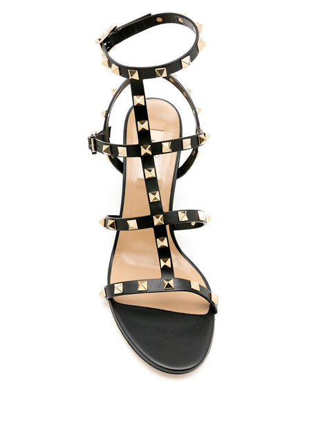 VALENTINO GARAVANI Chic Studded Leather Sandals with Medium Block Heel