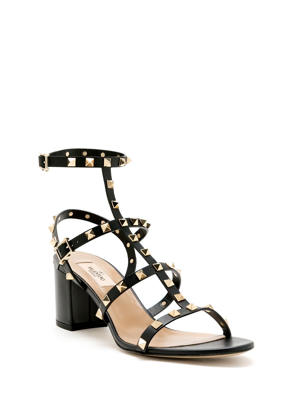 VALENTINO GARAVANI Chic Studded Leather Sandals with Medium Block Heel