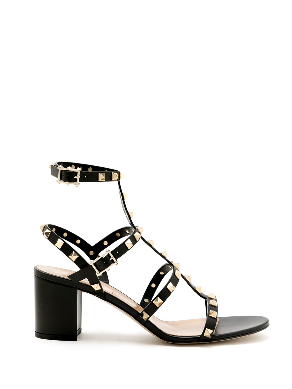 VALENTINO GARAVANI Chic Studded Leather Sandals with Medium Block Heel