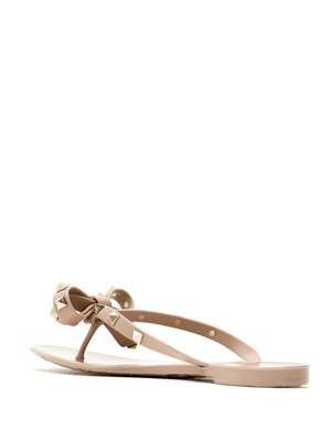 VALENTINO Pink Summer Rockstud Thong Sandals for Women