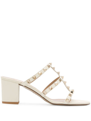 VALENTINO GARAVANI Elegant Ivory Studded Leather Sandals