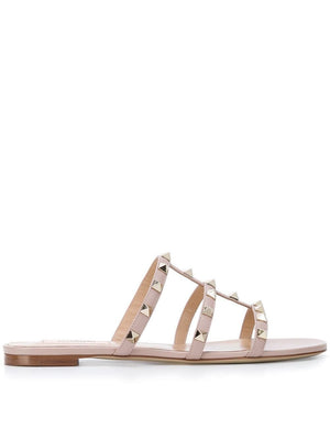 VALENTINO GARAVANI Chic Studded Leather Flat Sandals