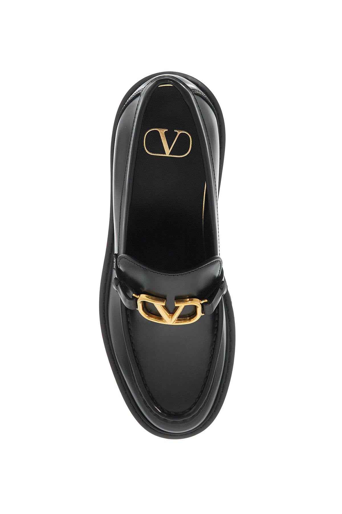 VALENTINO GARAVANI Glossy Signature Leather Loafers