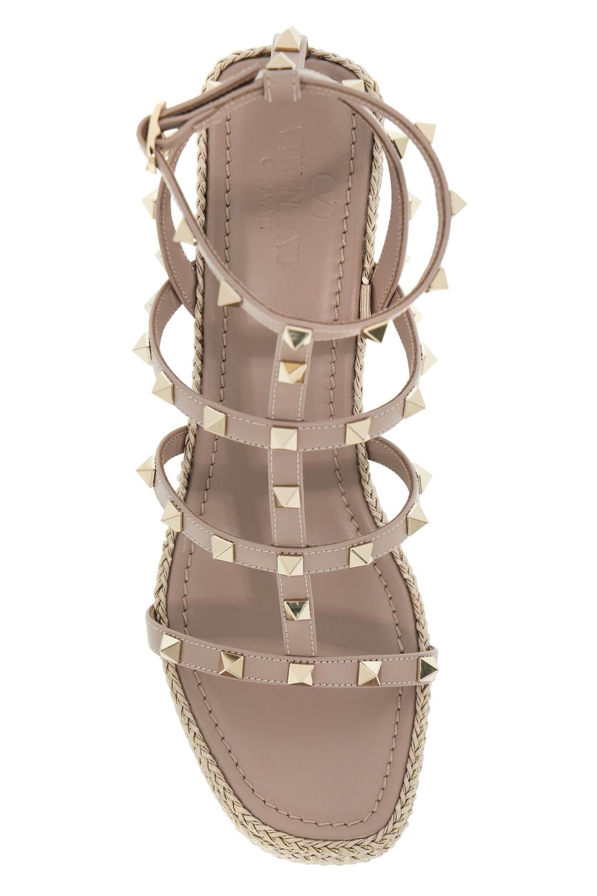 VALENTINO GARAVANI Studded Leather Wedge Sandals