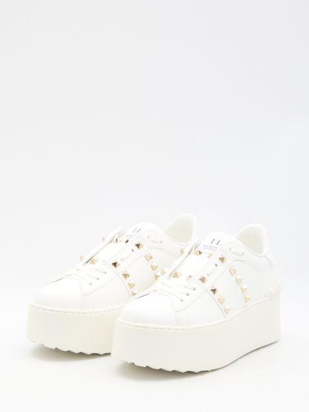 VALENTINO GARAVANI Women's White Sneakers with Platinum-Finish Studs