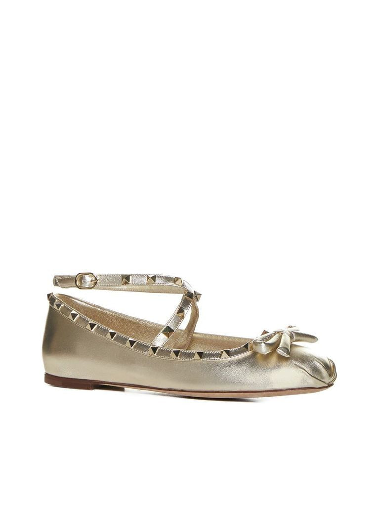 VALENTINO Silver Rockstud Ballerina Shoes for Women FW24