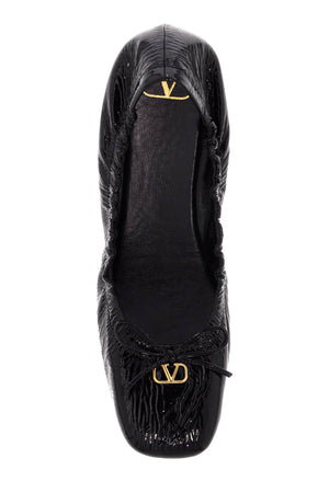 VALENTINO GARAVANI Signature Patent Leather Ballerina Flats