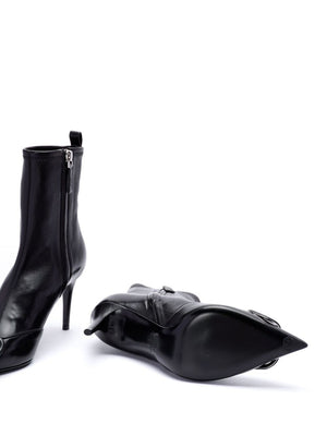 VALENTINO Chic Black Zip Logo Boots for Women