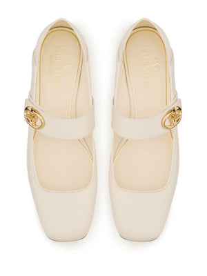 VALENTINO Elegant Mary-Jane Ballet Flats with VLogo Closure