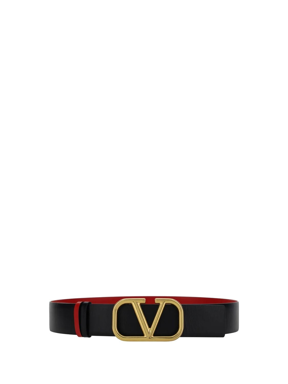 VALENTINO Signature Anthracite Leather Belt 40mm