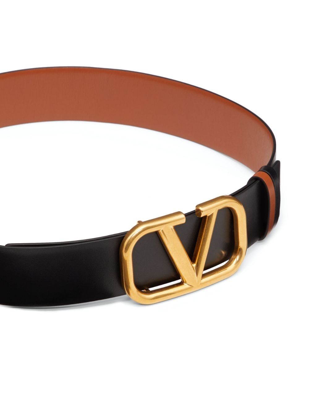 VALENTINO Signature Anthracite Leather Belt 40mm