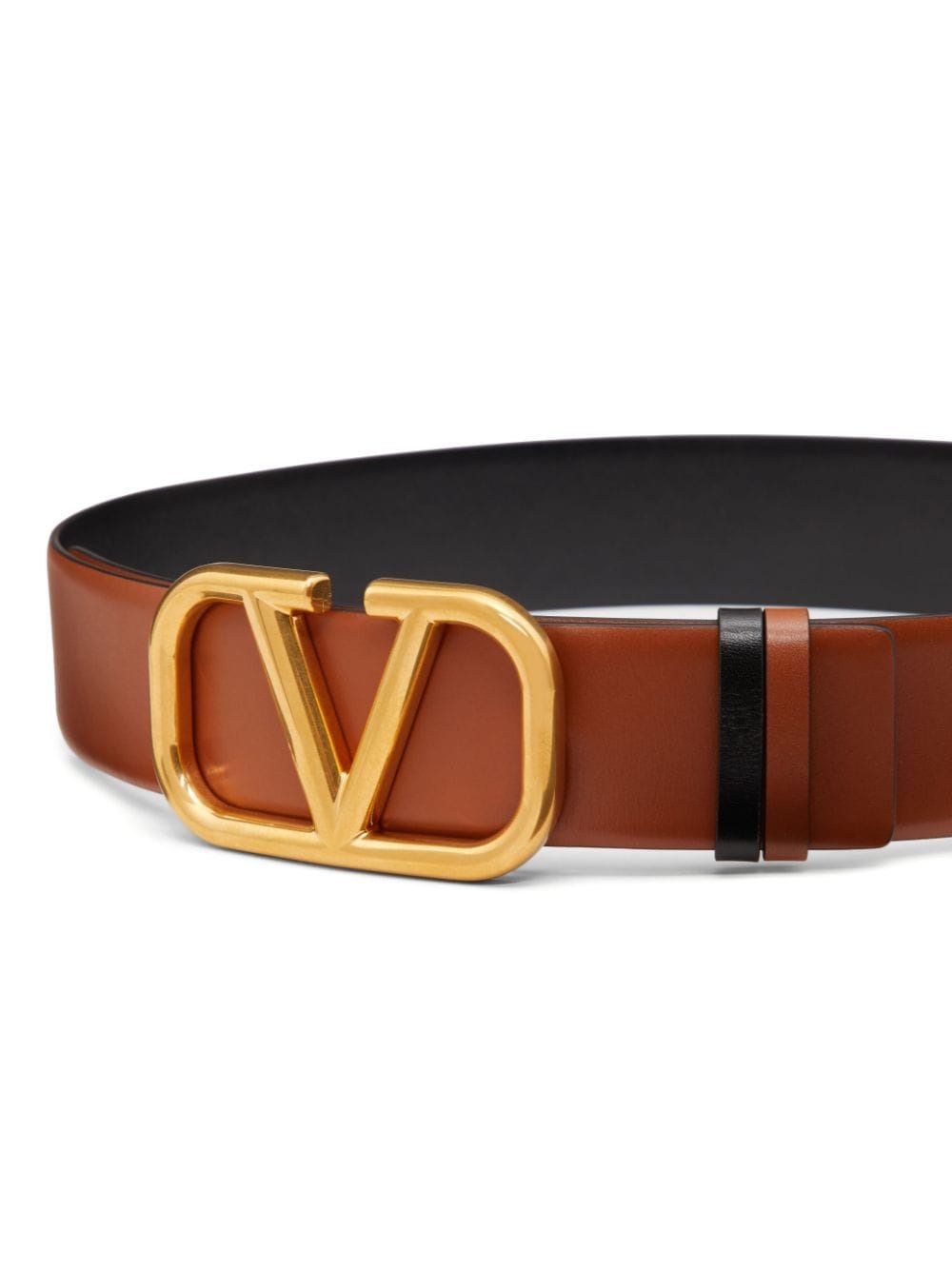 VALENTINO Signature Anthracite Leather Belt 40mm