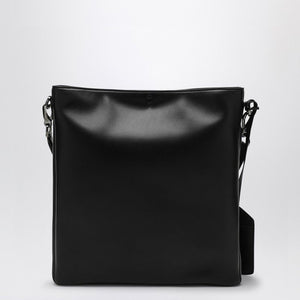 VALENTINO GARAVANI Mini Black Leather Shoulder Bag with Signature Swivel Fastening