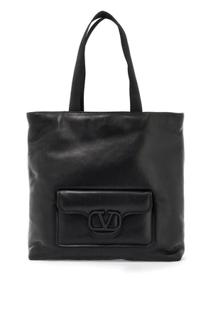 VALENTINO GARAVANI Noir Luxe Leather Tote