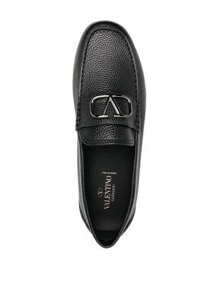 VALENTINO GARAVANI Elegant Black Signature Leather Loafers