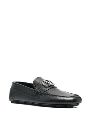 VALENTINO GARAVANI Elegant Black Signature Leather Loafers