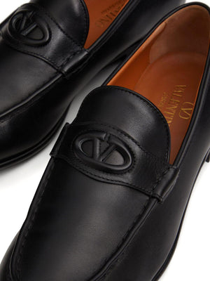 VALENTINO Elegant Signature VLogo Leather Loafers