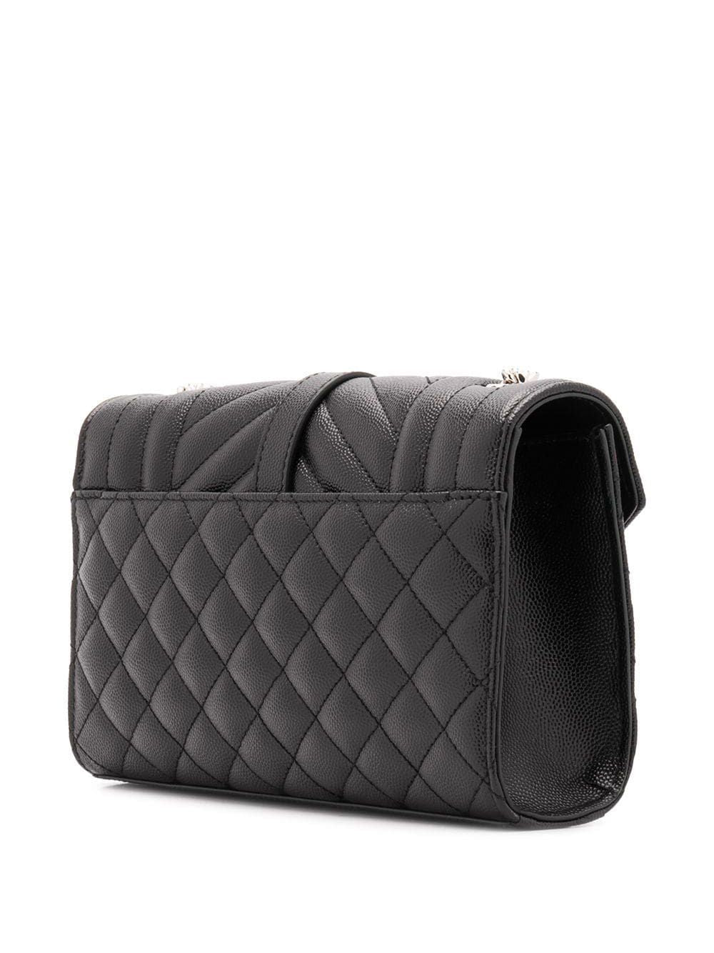 SAINT LAURENT Chic Envelope Mini Handbag in Black Calfskin