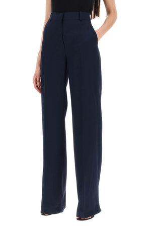 STELLA MCCARTNEY Stylish Blu Pleated Palazzo Pants for Women | Sustainable Crepe Fabric | SS24 Collection