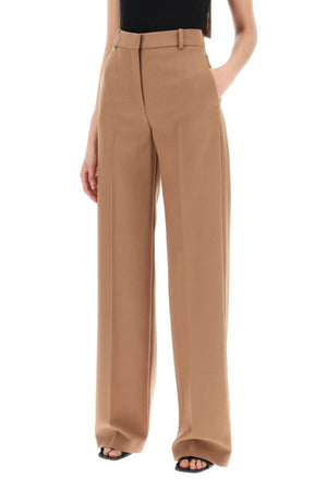 STELLA MCCARTNEY Straight Flamed Wool Trousers for Women in Brown