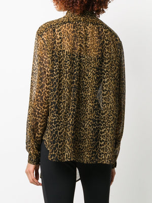 SAINT LAURENT Leo Print Blouse - Carryover Collection for Women