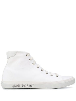 SAINT LAURENT Men's White Optic Low Top Sneakers for SS21