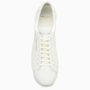 SAINT LAURENT White Leather Trainers for Men - SS24 Collection