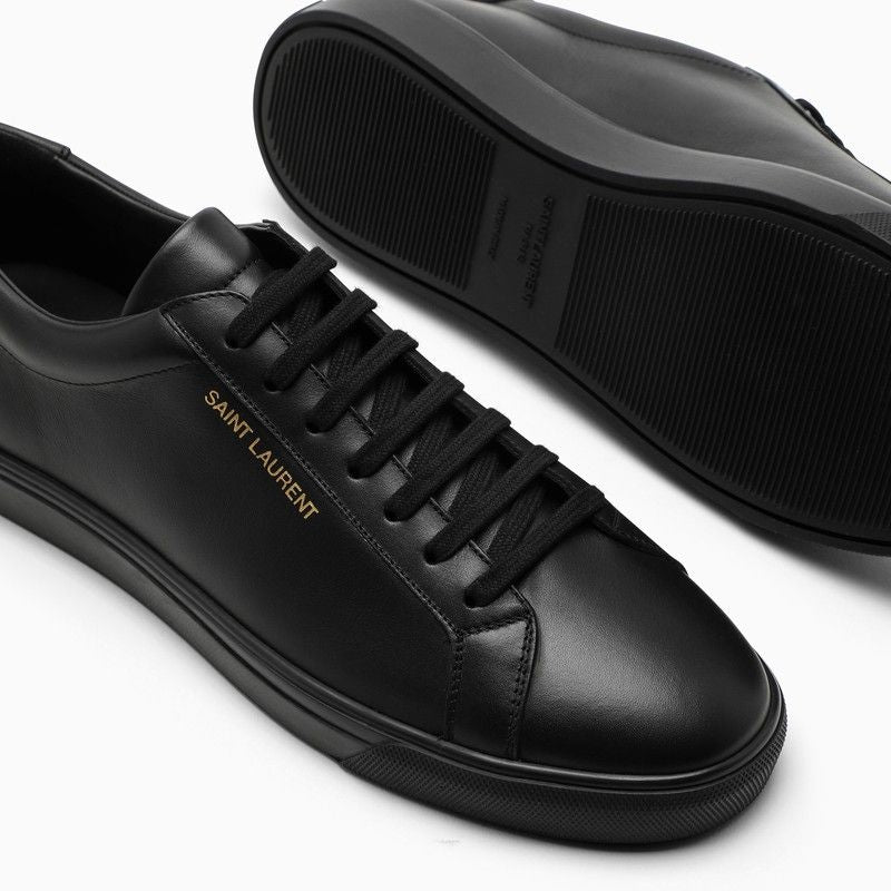 SAINT LAURENT Classic Black Leather Men's Sneakers for SS24