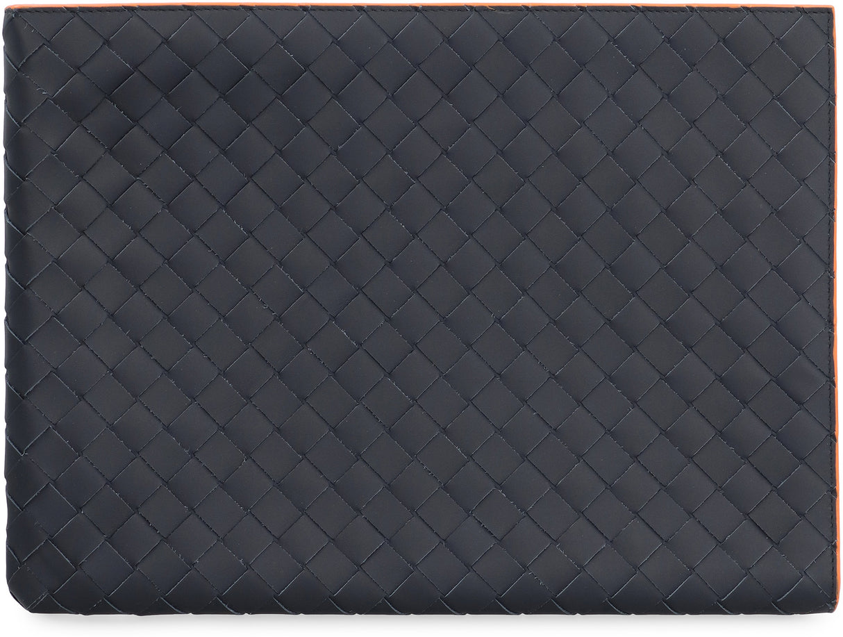 BOTTEGA VENETA Intrecciato Leather Clutch - 33 cm x 24 cm