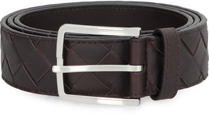 BOTTEGA VENETA Intrecciato Brown Leather Belt for Men - SS24