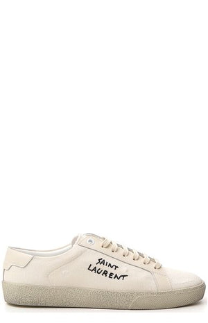 SAINT LAURENT Beige Court Sneakers for Women in SS24 Collection