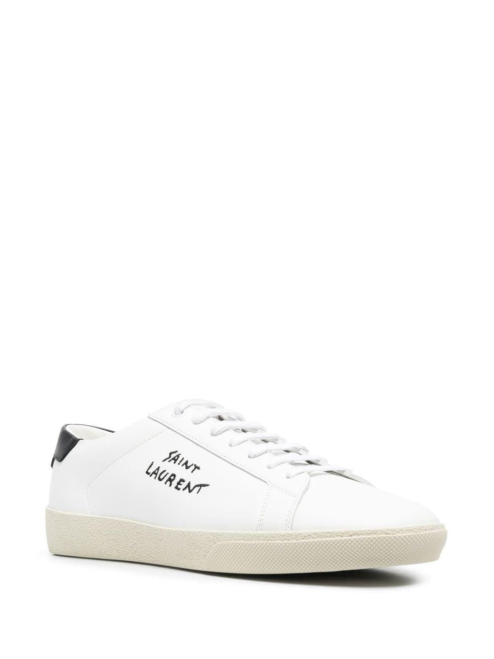 SAINT LAURENT Men's White Low-Top Sneakers