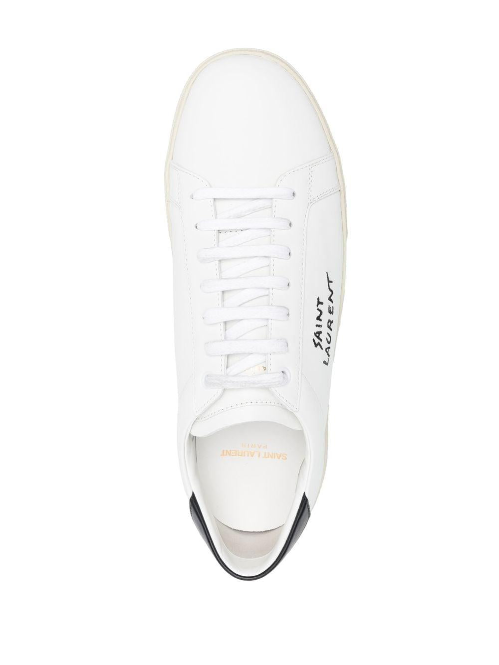 SAINT LAURENT Men's Low-Top Logo-Embroidered Sneakers