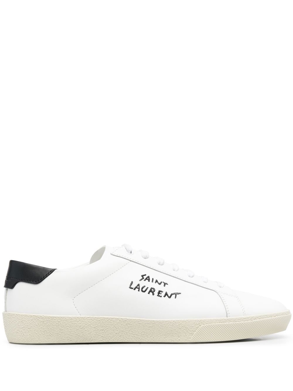 SAINT LAURENT Men's Low-Top Logo-Embroidered Sneakers