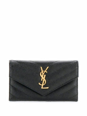 SAINT LAURENT Luxurious Nero Flap Card Case for Women