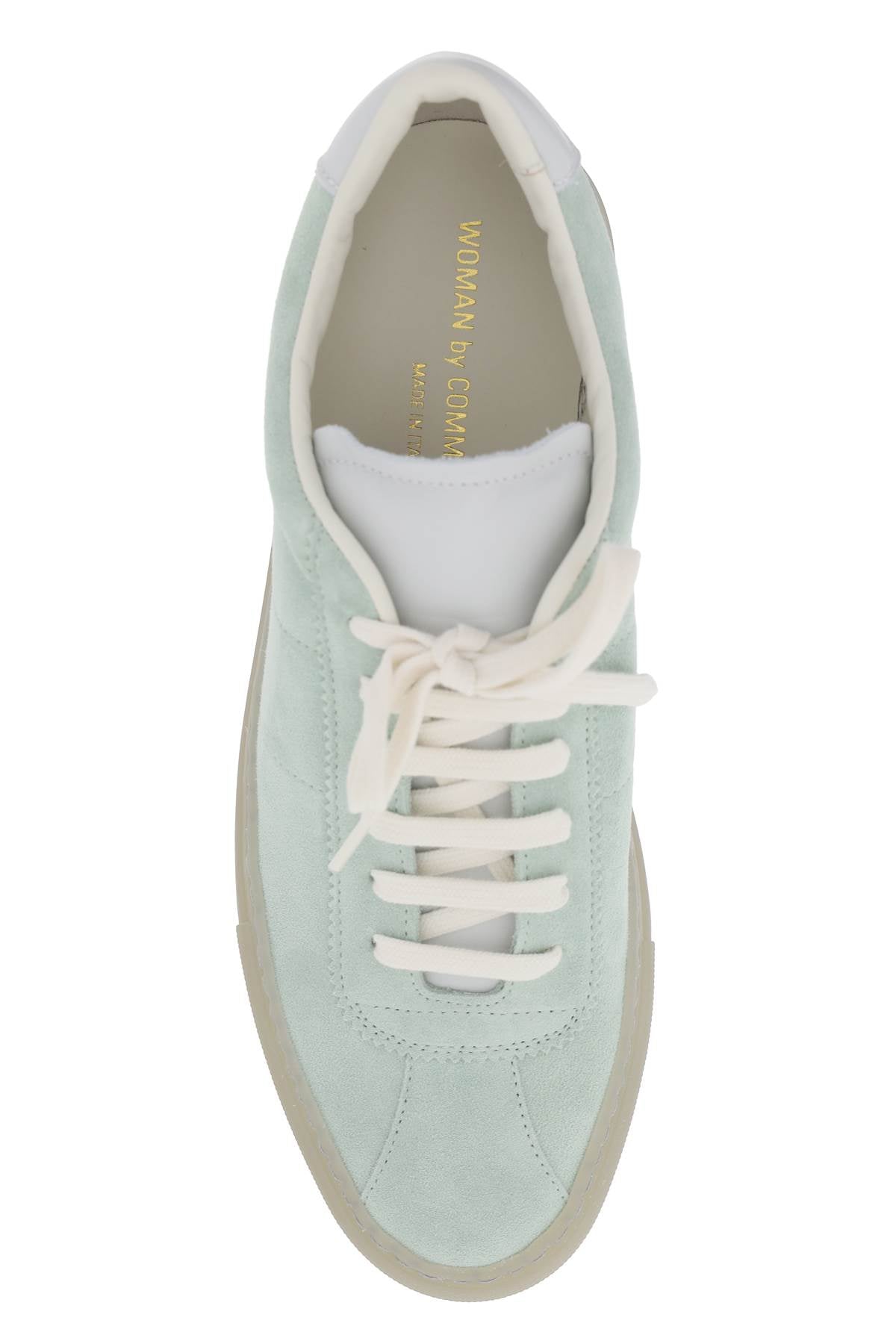 COMMON PROJECTS Quilted Green Leather Sneakers for Women with Iconic Laminated Identification Number