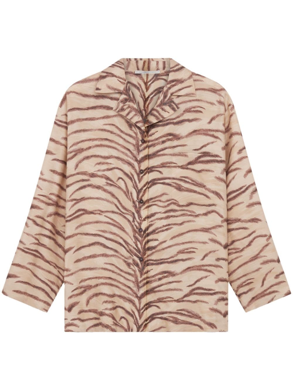 STELLA MCCARTNEY Chic Beige Tiger Print Silk Shirt