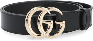 GUCCI Elegant Leather Belt with Double G Buckle