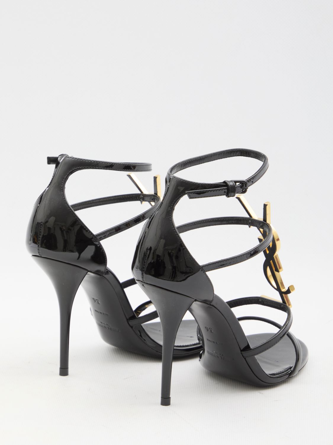 SAINT LAURENT Cassandra Open Toe Sandals with Stiletto Heel - 10cm