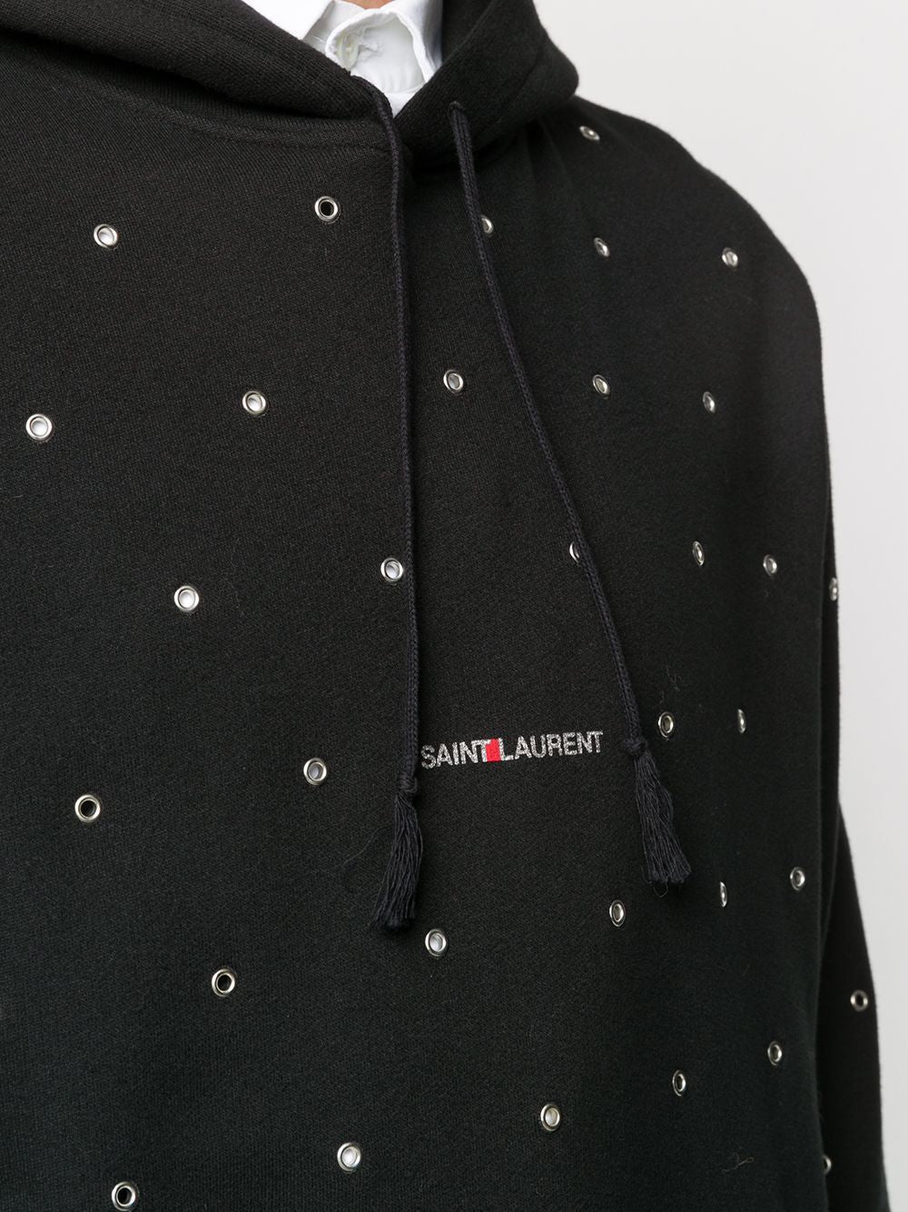 SAINT LAURENT Men's SS21 Cotton Hoodie in 1032 Color