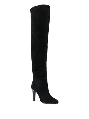 SAINT LAURENT Elegant Black Women's Leather Boots for Any Occasion