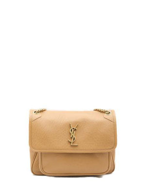 SAINT LAURENT Medium Handbag with Gold-Tone Details - 28x20x8.5 cm